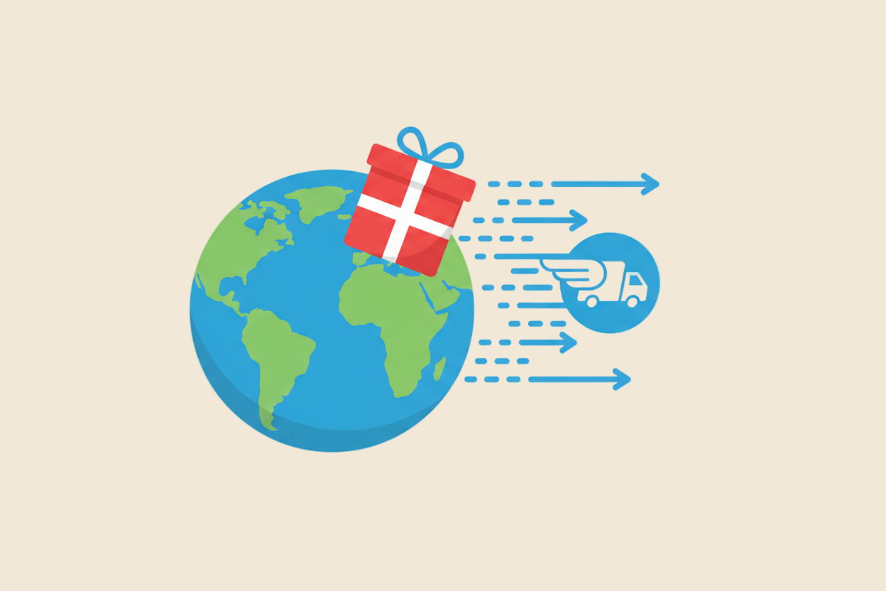 flat image of a globe with fast shipping gift 